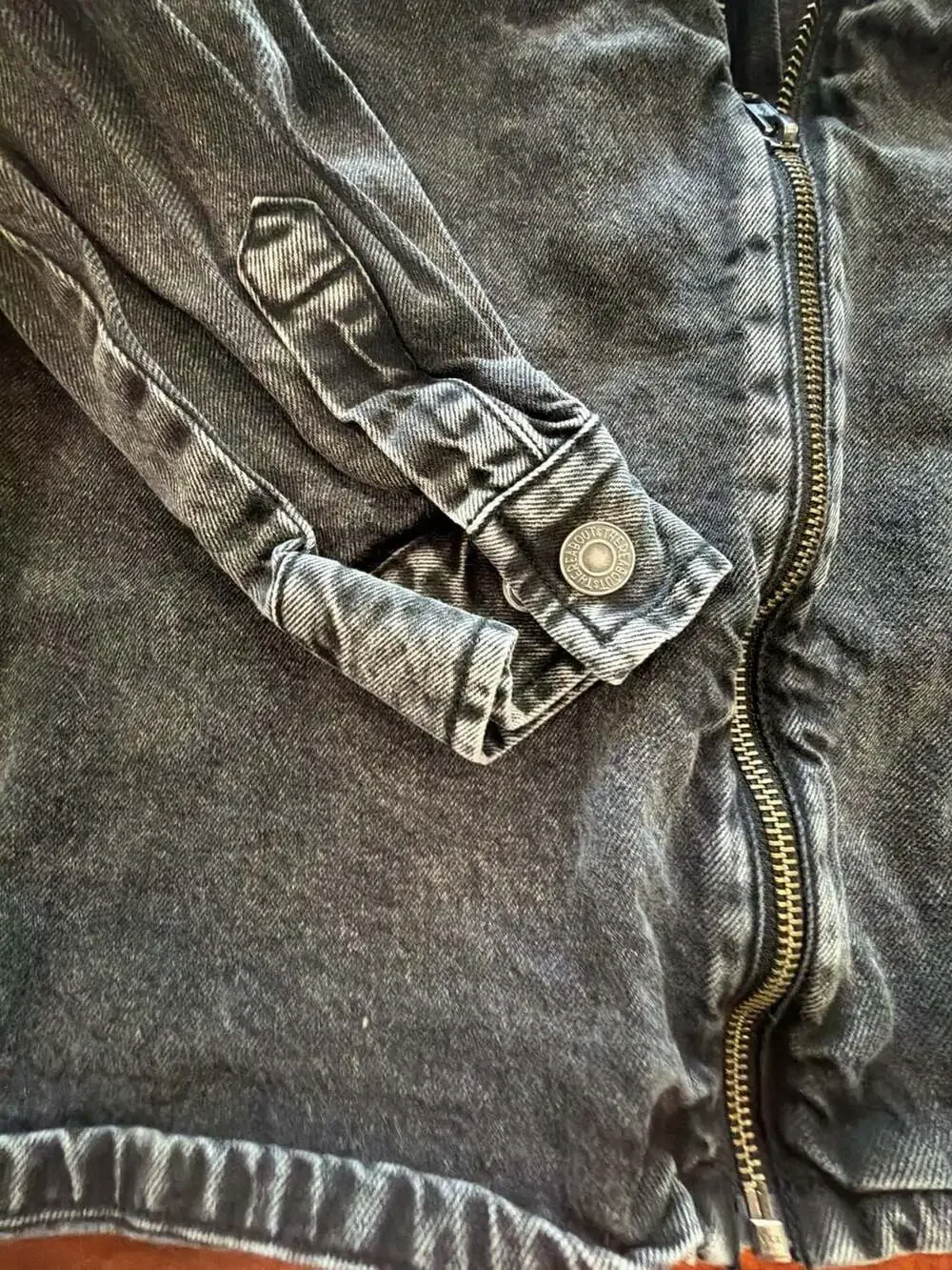 Thereabouts Black Acid Wash Denim Full Zip Utility Shirt Jacket Size L 14H/16H